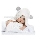 100% bambou organique douce oreille de couleur gris à capuchon bébé serviette de bain avec ours HDT-9020 Chine usine, ours mignon